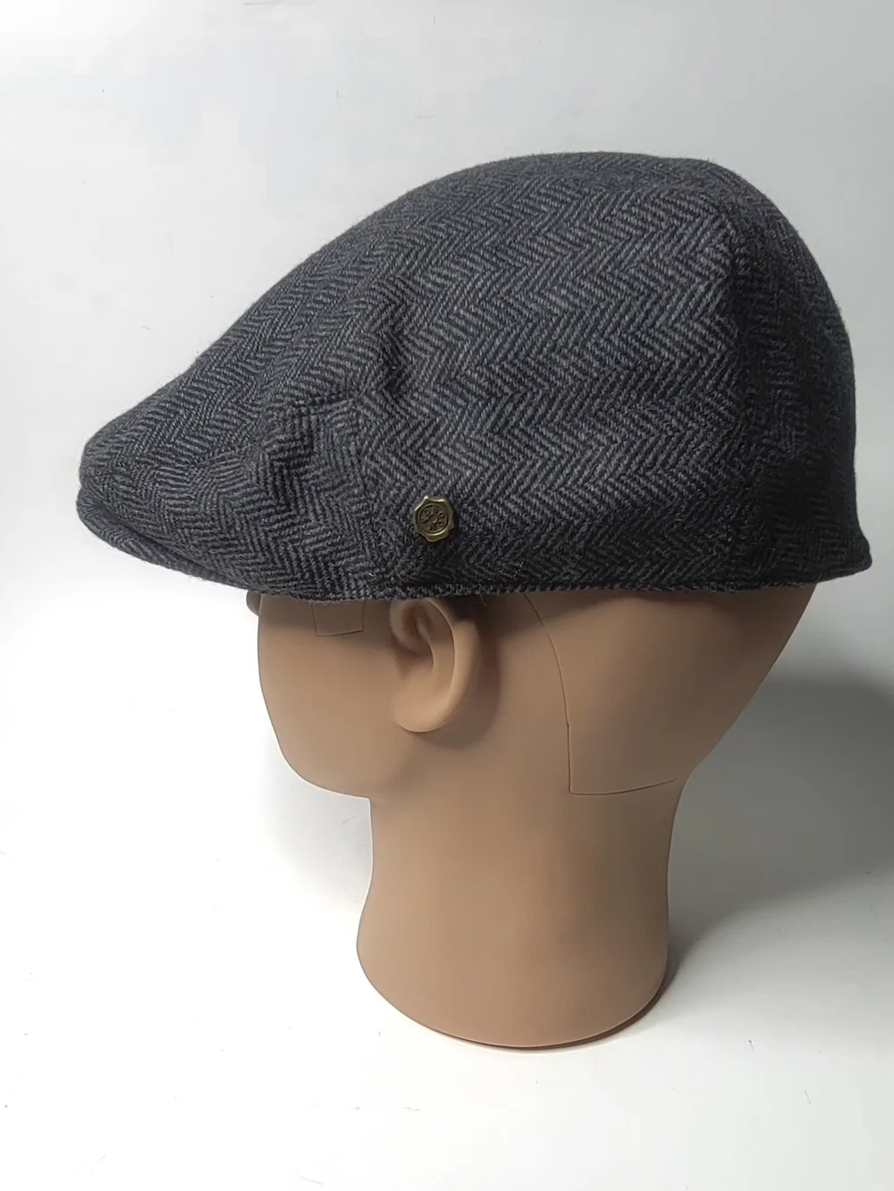 VOBOOM  Men's Herringbone Flat IVY newsboy Hat Gray Size 7 1/2 -61cm